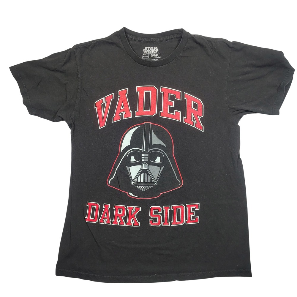 Mad Engine Star Wars T-Shirt Men Medium Black Darth Vader Graphic Solid Cotton